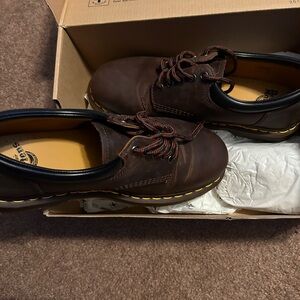 Dr. Martens Men's Dark Brown Leather Oxfords